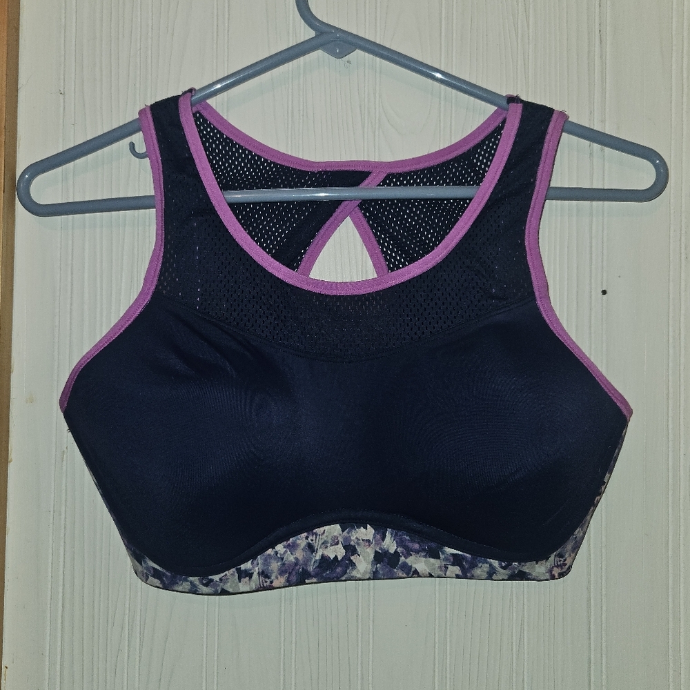 Maidenform Black and Purple Sports Bra 36C